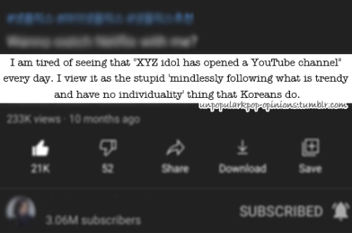 I’m tired of seeing “XYZ idol has opened a YouTube channel” every day. Its the stu