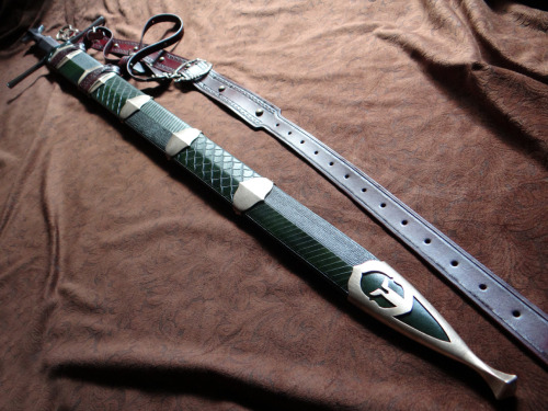 A recently completed fantasy scabbard for the Albion Regent.