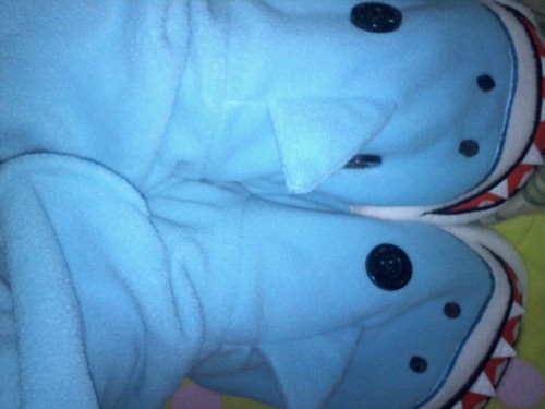 Sweet dreams everyone! I’m sleeping in my new shark footie pajamas tonight!