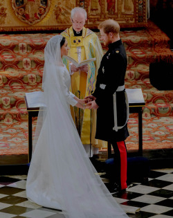 meghanmarklesmafia:  The Duke &amp; Duchess of Sussex during their wedding ceremony. | 19th May 2018.