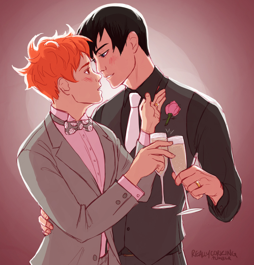 reallycorking:10/9 means hinakage day which also means i drew them on their wedding