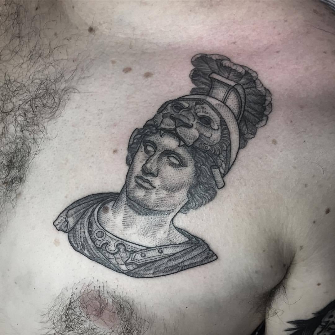 Alexander the great with the horns of Ammon Done by Patrick  ink  water  Toronto  rtattoos