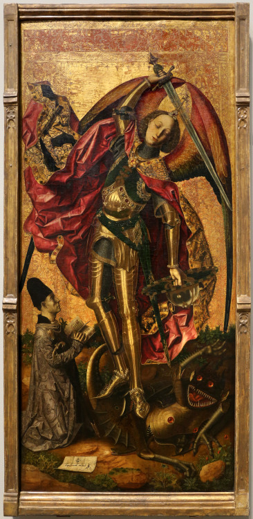 Saint Michael Triumphant over the Devil with the Donor Antoni Joan (1468), Bartolomé Bermejo