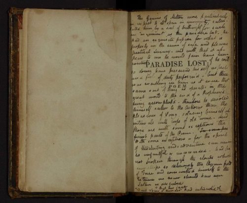 english-idylls:John Keats’ copy of Milton’s Paradise Lost.
