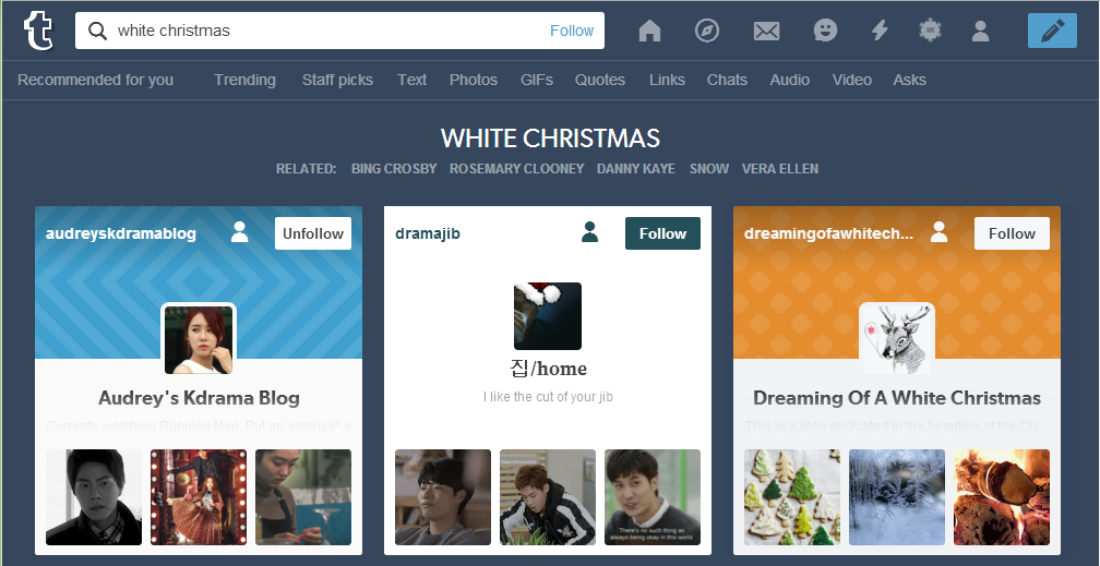 dramatic-gwynne:
“ It is Christmas Eve and the top two recommended White Christmas Blogs are for the kdrama. Nice work, @audreyskdramablog and @dramajib!
”
That shit cray.
On another note, if you stumble across this while searching for non kdrama...