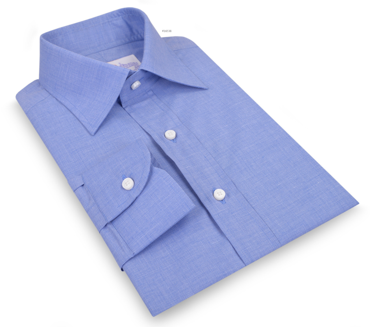 Luxire — Luxire dress shirt constructed in Casual Blue...