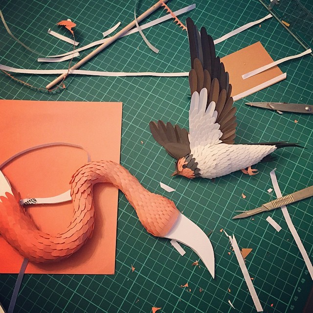 instagram:  Creating 3-D Characters From Paper and Scalpel with @fidelisundqvist