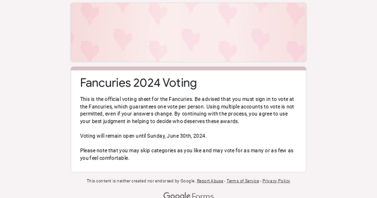 Fancuries 2024 Voting
