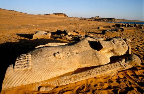 egypt-museum:Statue of Ramesses IIThe fallen statue of Ramesses IIon desert between Wadi es-Sebua (V