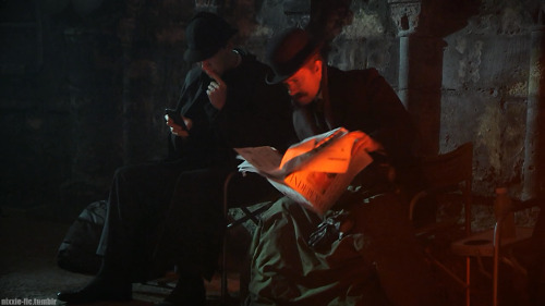 nixxie-fic: Brand New Pictures 23 - HD Screencaps of Behind the Scenes filming Sherlock: The Abomina