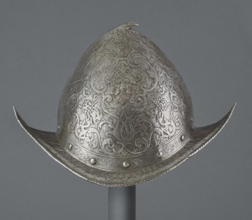 Ornately embossed Italian morion, circa 1550-1570.from The Philadelphia Museum of Art