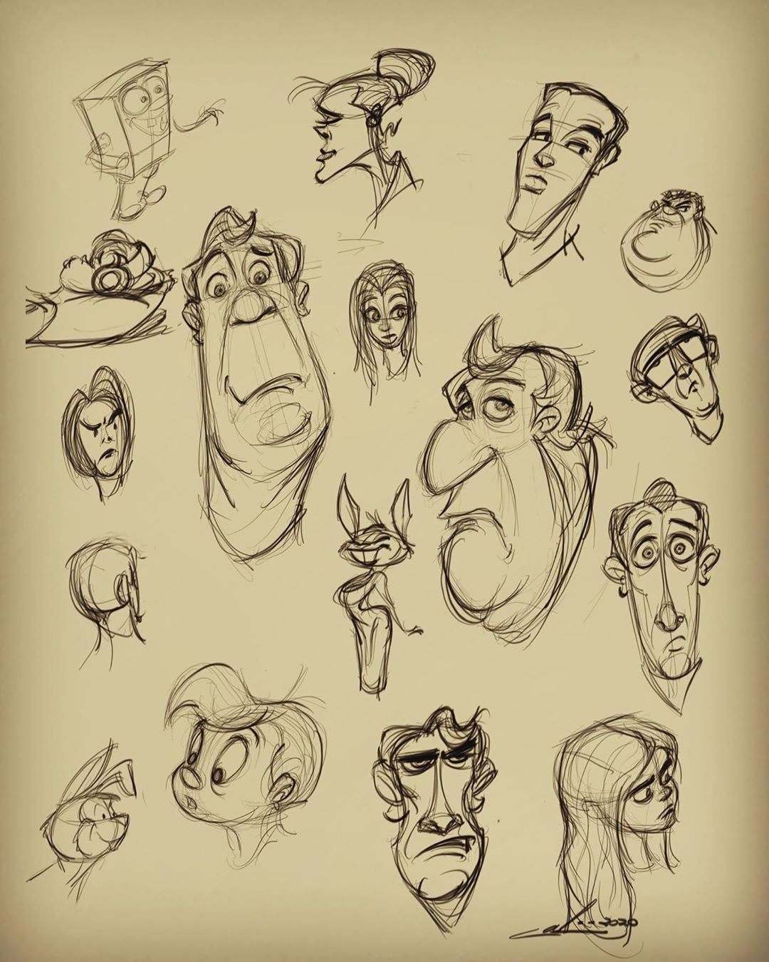 WAYNE CARLISI — 🙂 #drawing #sketch #animation #cartoon #faces (at...