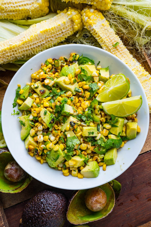 fuck-yeah-food:Jalapeno Honey Lime Corn Salad with AvocadoFollow for more recipes Ingredients:2 