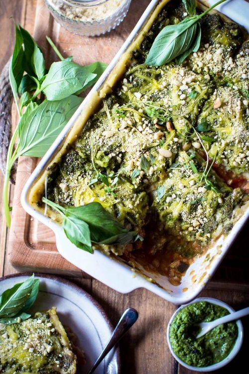 fullyhappyvegan:Vegan Lasagne with Lentils &amp; Spinach Pesto