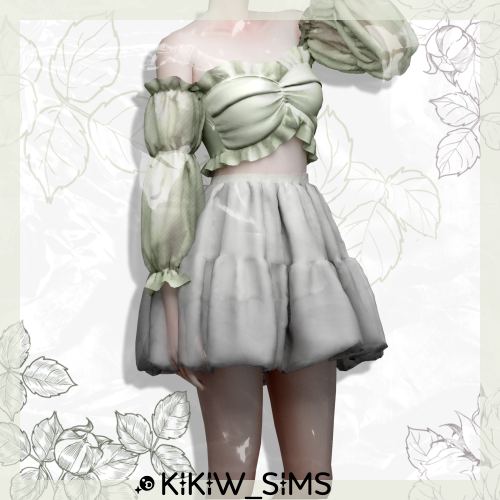 [KIKIW]Spring organza suit*New mesh*5 colors*Base game compatible*Female*HQ textures*Custom thumbnai