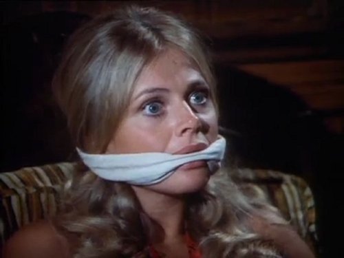 simplebondage:  Britt Ekland looks ridiculously cute with a cleave gag
