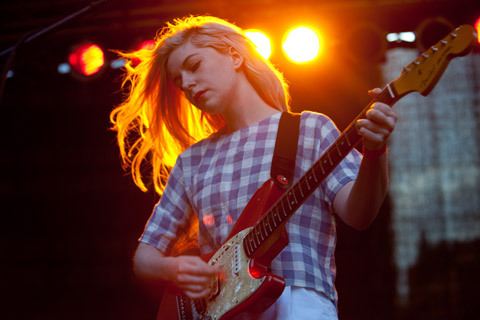 fuckyeahalvvays:  Picnic shirt. Alvvays @ Seaport Music Festival, New York.