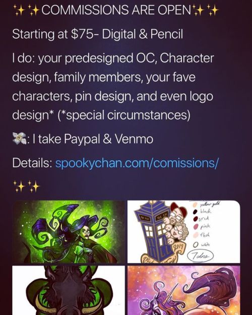 spookychan.com/comissions (one ‘m’ cause I’m an idiot)  . . . #commissionsopen #co