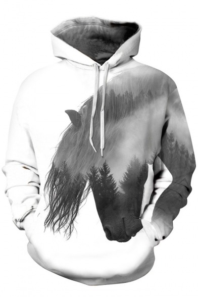 Digital Pullover Hoodies [20%-50% off]Geometric Printed // Geometric PrintedSmoking Man // Piano Key