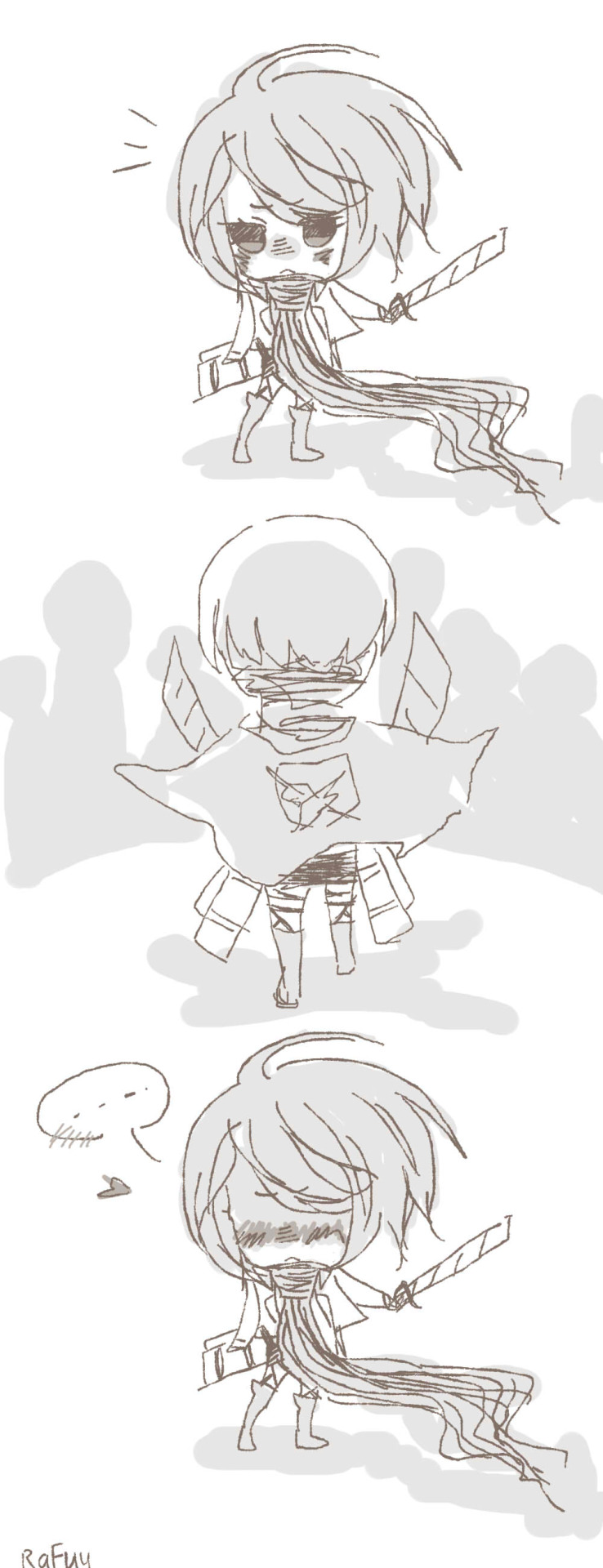 A Random Doodle Where Mikasa Secretly Admires Levi