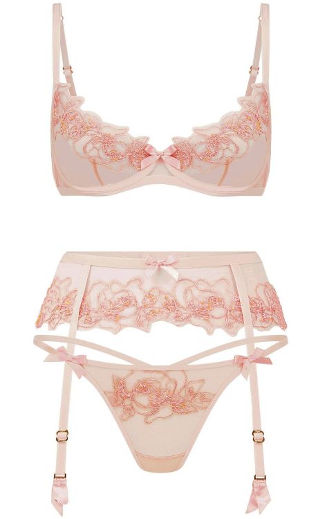 Agent Provocateur | Lindie • in blushing baby pink + fine Italian tulle + glistening beade