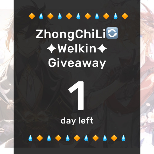 Last day to enter my Childe x Zhongli SWITCH shipping uncapped Welkin giveaway on Twitter! Just sayi