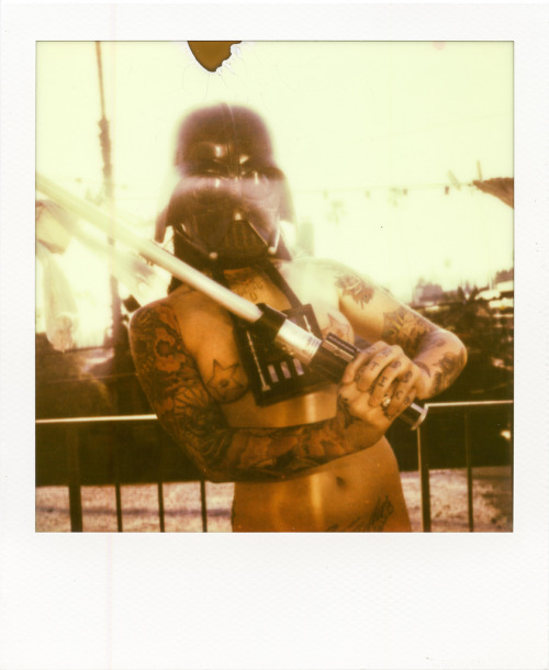 derekwoodsphotography:  HAPPY STAR WARS DAY!! May The Fourth Be With You. Ill be posting a couple Vader shots throughout the day in honor of Star Wars day. Stay Tuned. Darth Radeo. LA. 2013. Polaroid 1006. 