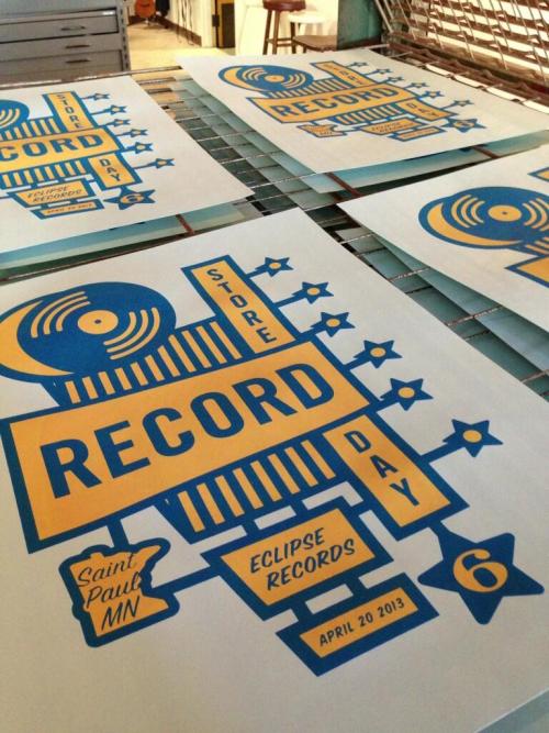 eclipserecords:  A preview of the Record Store Day 2013 posters we’ll have for sale this Saturday, courtesy of our neighbors at Big Table Studio!