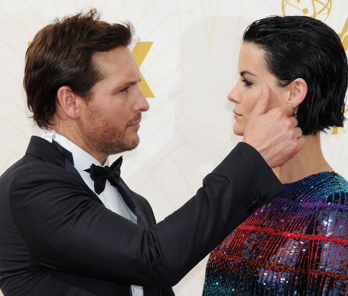 Jaimie Alexander (in Armani Privé) and Peter Facinelli (in Giorgio Armani tuxedo) attend