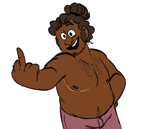 ursawood:Kissaroo From Me To You [image description: a drawing of Magnus from the hips up against a 