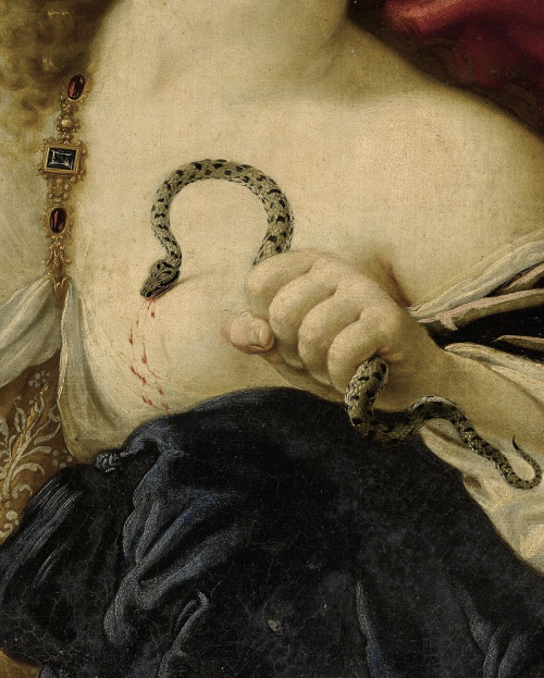 signorformica:   The Death of Cleopatra, detail. Cesare Dandini (b. Florence 1596). Sotheby’s / Private Collection   • via Bibliothèque Infernale on FB   