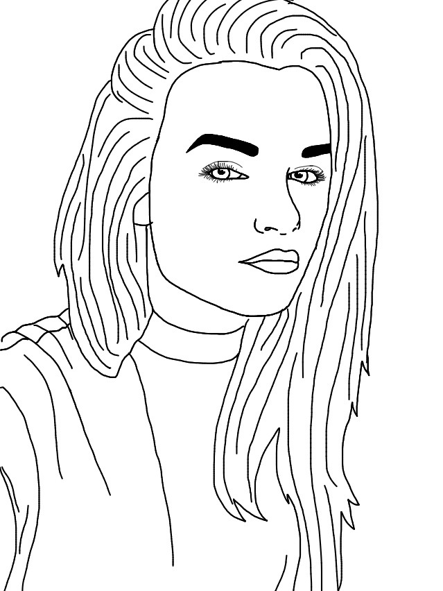 outline selfies: Photo