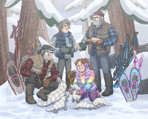 Pines Family Winter Fun!Did you know that plaidypuses change their coats in the winter, like weasels