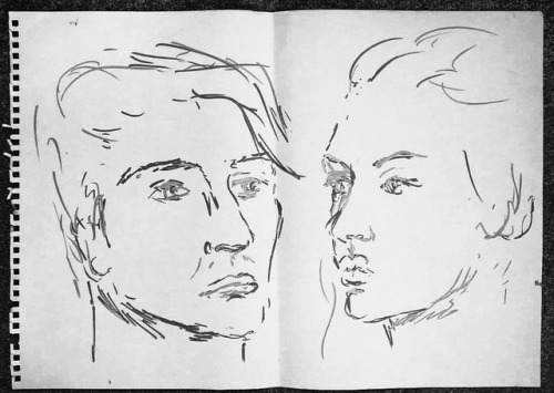 arty @deborahtun did this portrait sketch from life, of me and my betrothed, Thórarinn. We look like