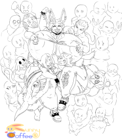 bunnycoffeelatte:PATREON SKETCH** Crowd surfing