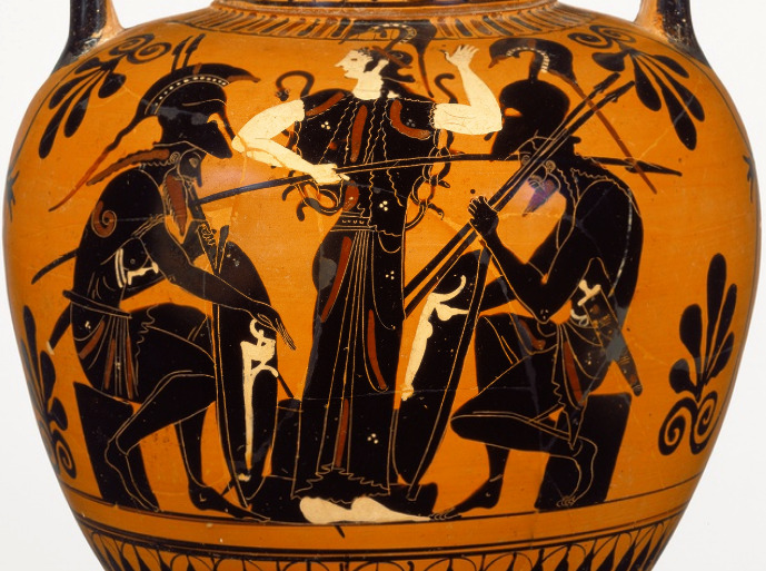 hellenismo:  Scenes from the mythological Trojan War decorate this Athenian black-figure
