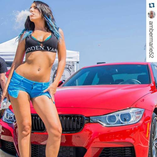 Smoking hot Amber Rice #Repost @ambermarie52 with @repostapp ・・・ Vapes &amp; Cars #RaceWars #Hidden