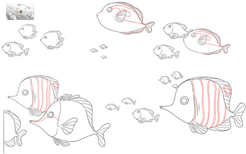 Some fish designs I did for the Lil’ Squid episode!