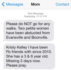 chicksandlabels:  spinsterprivilege:  cinnamonxwolf:  iswearimnotnaked:  If you live anywhere near Evansville Indiana please be safe because apparently 10 women have been abducted and now they’re saying it’s a possible serial killer sO please don’t