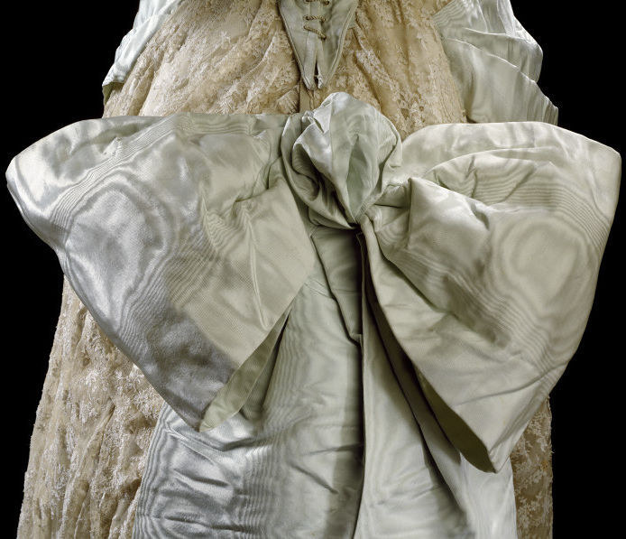 fripperiesandfobs:  Ball gown (details) ca. 1885 From the V&amp;A 