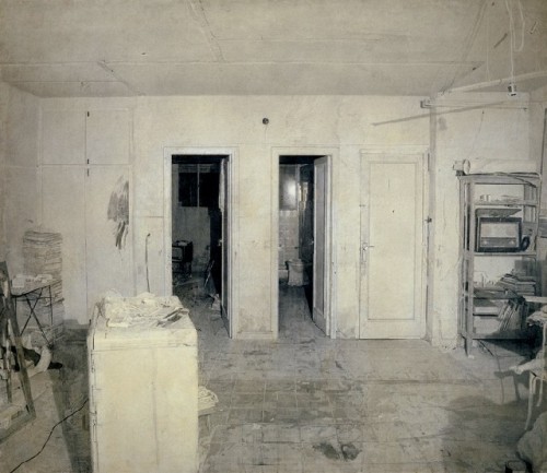 ANTONIO LOPEZ GARCIA, Studio with Three Doors, 1969-70 graphite drawing .em