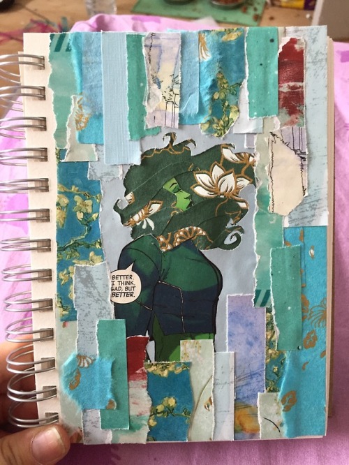 “better,” art journal, 2018 matls: found/collected paper, with panel from she-hulk (2018) #162; W: M