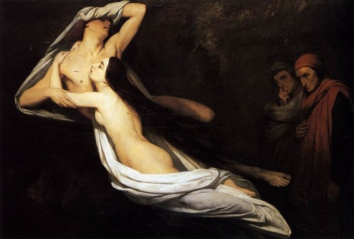 Ary Scheffer, Francesca da Rimini and Paolo Malatesta appraised by Dante and Virgil, 1835