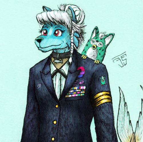 S3A CAPTAINAll aboard! I decided to draw Umi as a navy captain, commanding a whole ship for herself with her furby first mate. Umi belongs to S3APARTY of TwitterPosted using PostyBirb