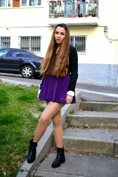 fashionmylegs: Fashionmylegs Style PicksSweater, Shirt and Boots / Jersey, shirt and boots: ZaraSkir