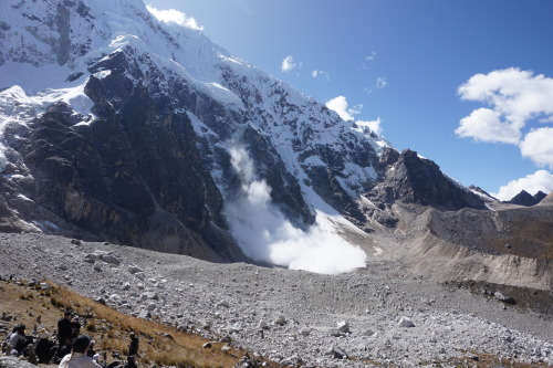 Day 2 of the Salkantay trekViews hiking up to Salkantay pass (#1-3), an avalanche from Salkantay (#4