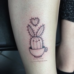 holly-astral:  Little bunny cactus in a teacup