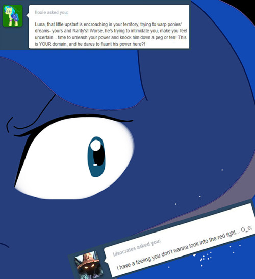 You tell that bastard, Luna. >=/ Let Rarity help you. Between the two of you, he’s going to wish he’d never been born when you’re done with him!