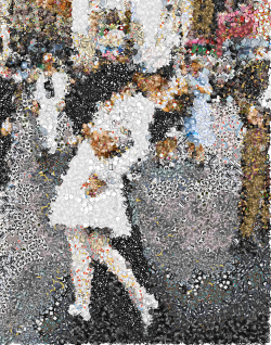 emoji-mosaics:   Times Square Kiss by Alfred