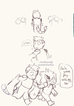 artofkace:and here’s some other misc old sketches! Scortra babies, high expectations, and bad girls bad girls.png